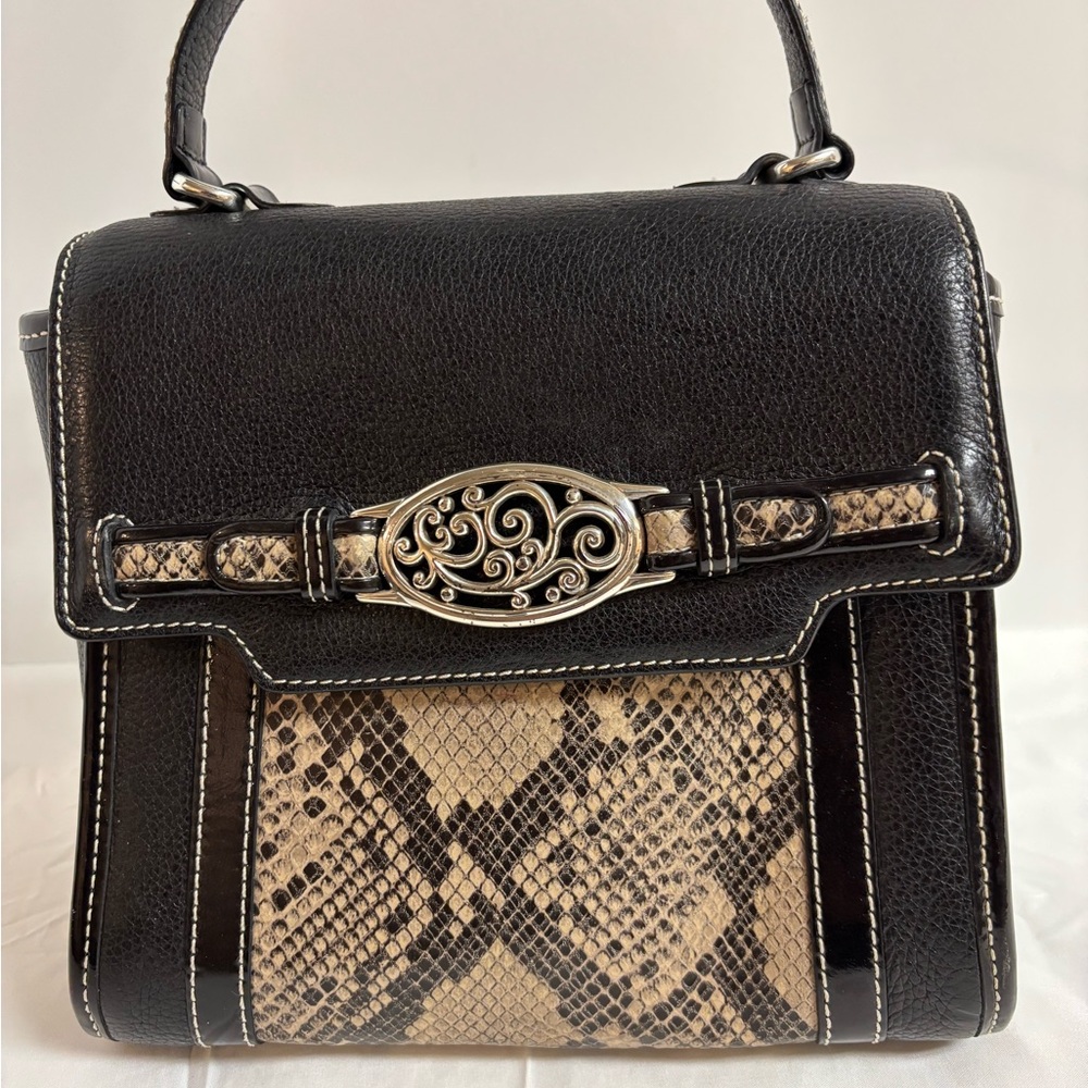 Brighton Tommi Satchel with Snakeskin Panel